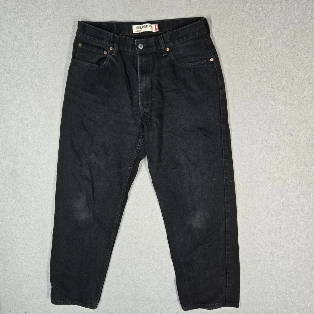 Levi's 550 Men Jeans 34X30 Black Denim Relaxed Fit Straight Baggy Y2K